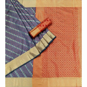 Grey Woven Art Silk Saree