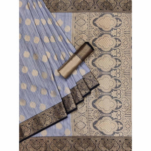 Grey Woven Art Silk Saree