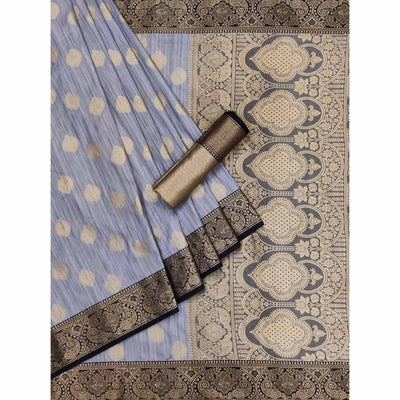 Grey Woven Art Silk Saree