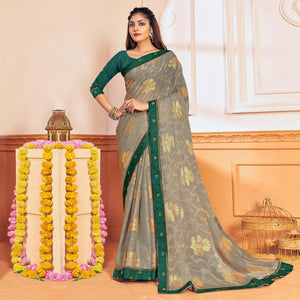 Grey Woven Brasso Saree