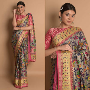 Grey Woven Brasso Saree