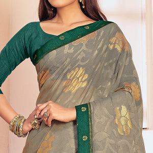 Grey Woven Brasso Saree