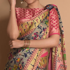 Grey Woven Brasso Saree
