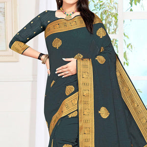 Grey Woven Cotton Silk Saree