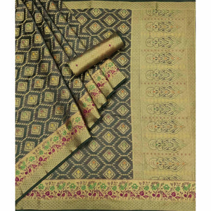 Grey Woven Organza Saree