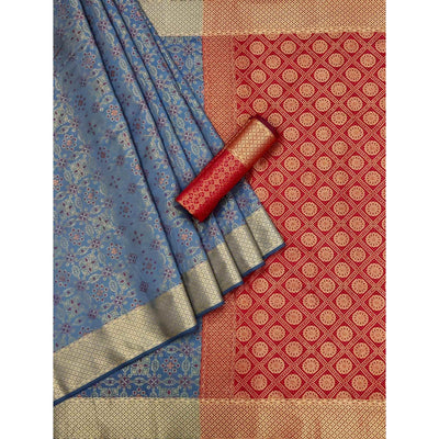 Grey Woven Patola Art Silk Saree