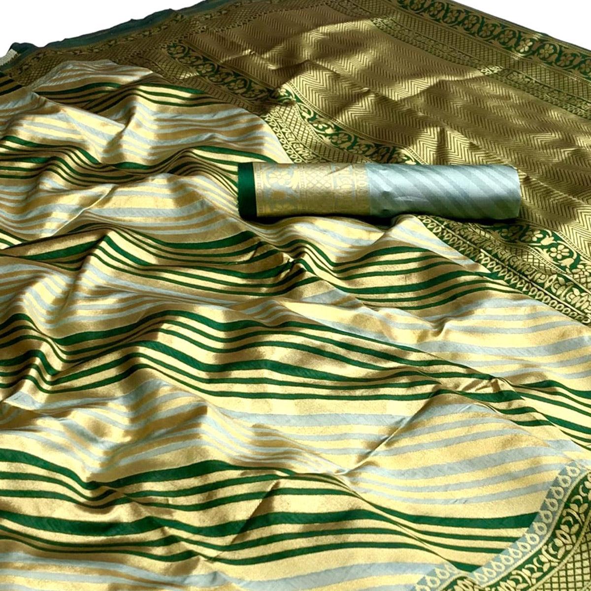 Grey Woven Silk Saree