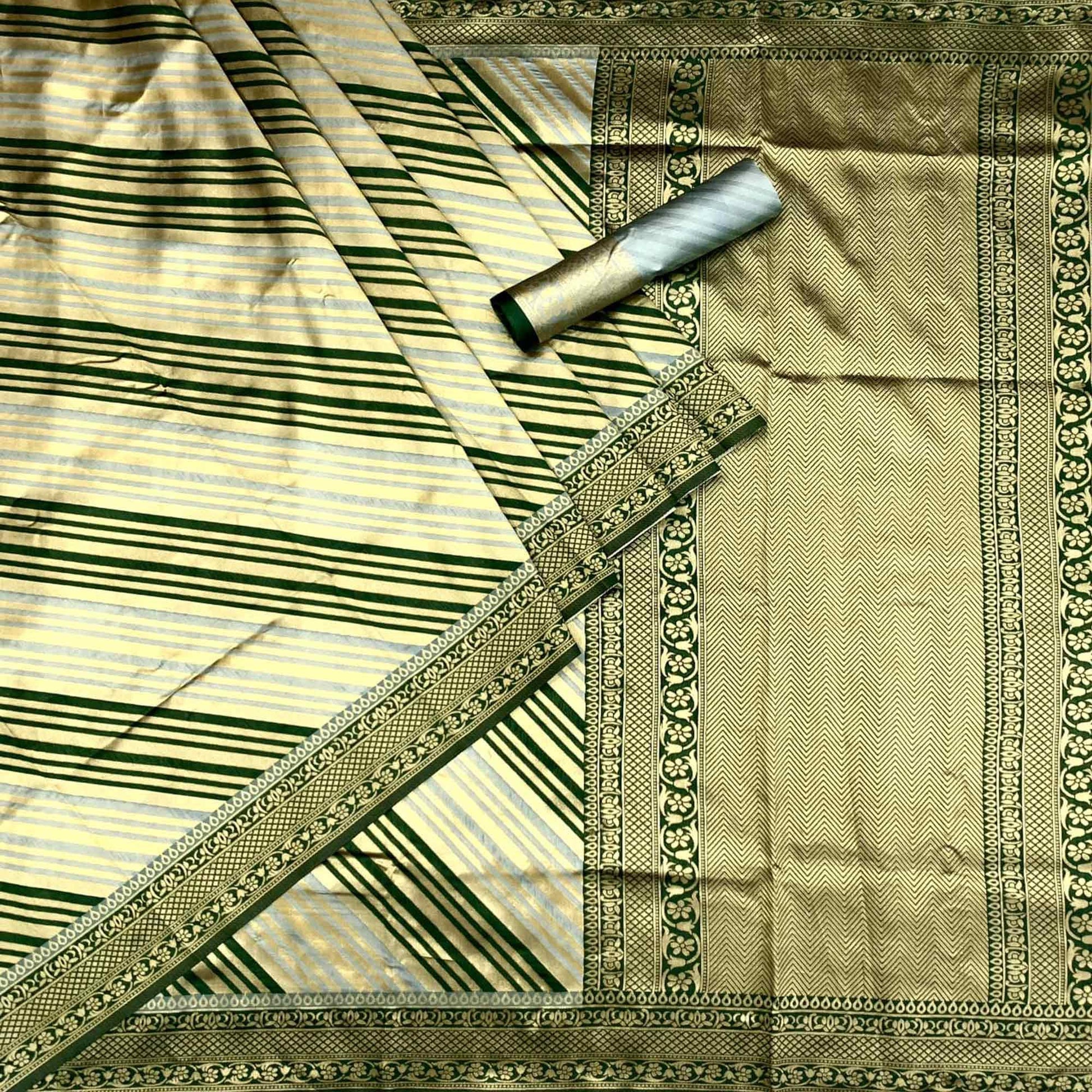 Grey Woven Silk Saree