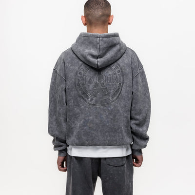 MAGIRI Embroidered Washed Grey Hoodie
