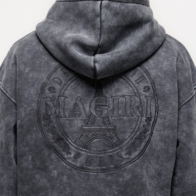 MAGIRI Embroidered Washed Grey Hoodie