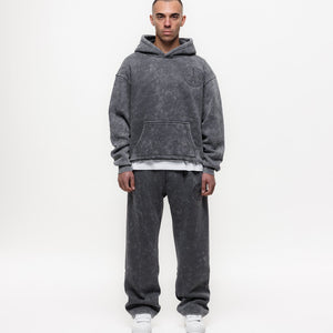 MAGIRI Embroidered Acid Washed Grey Sweatpants