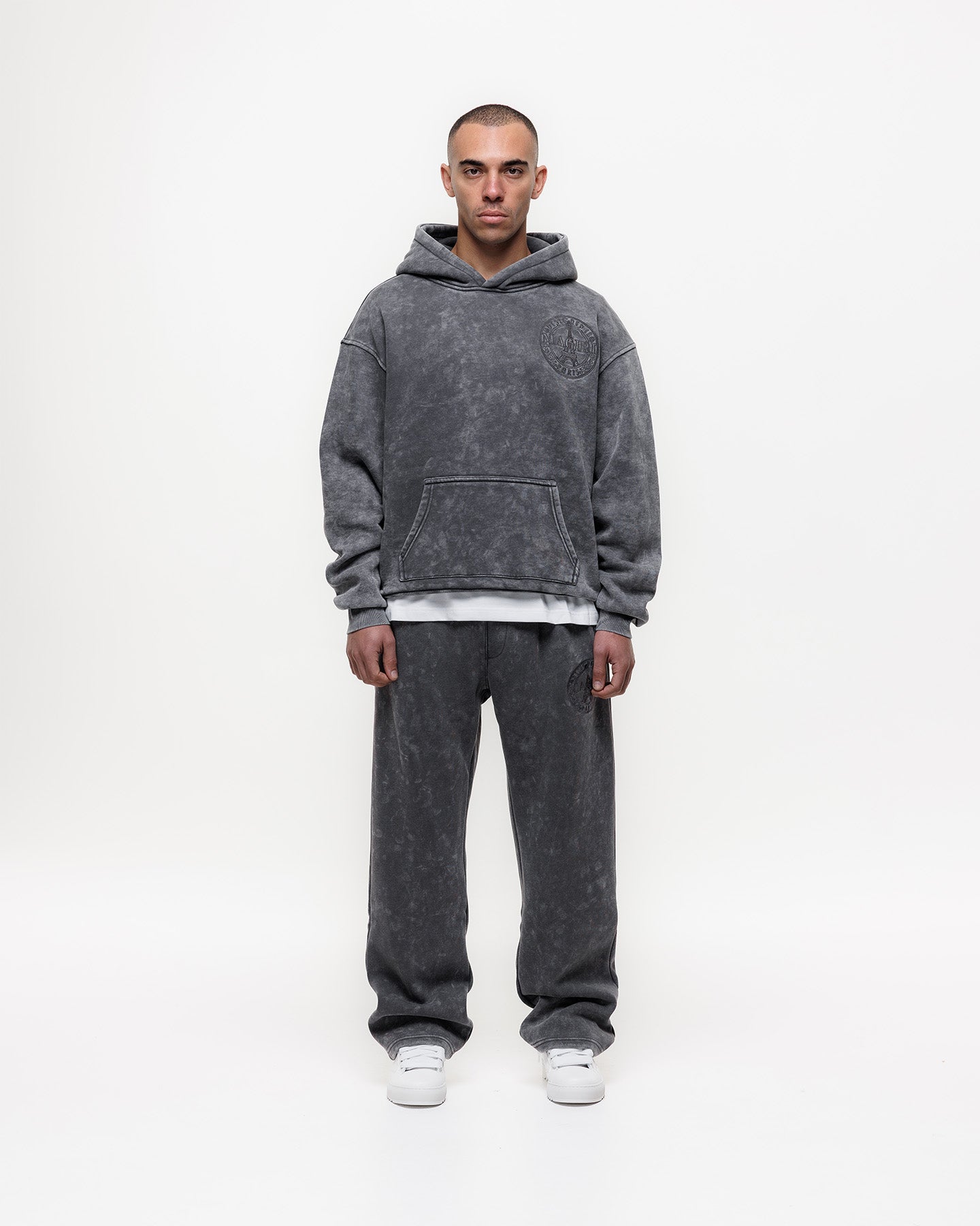 MAGIRI Embroidered Washed Grey Hoodie