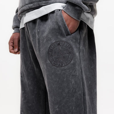 MAGIRI Embroidered Acid Washed Grey Sweatpants