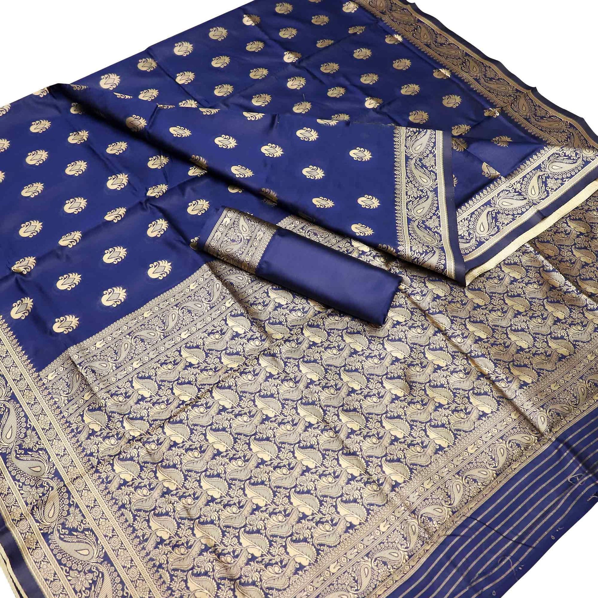 Groovy Navy Blue Colored Festive Wear Woven Kota Art Silk Banarasi Saree