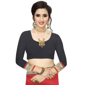 Groovy Red Colored Festive Wear Woven Vichitra Silk Saree