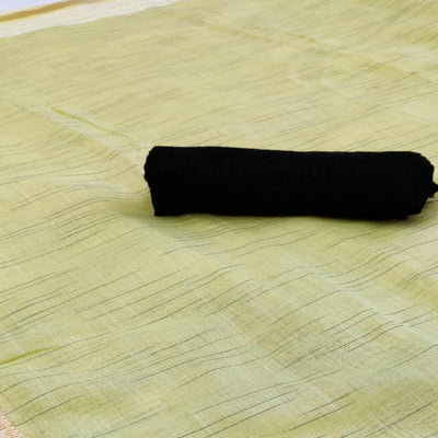 Groovy Yellow Colored Casual Wear Solid Cotton Saree