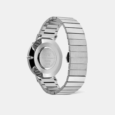 Classic Men Quartz Silver Dial Analog Stainless Steel Watch DW00100775