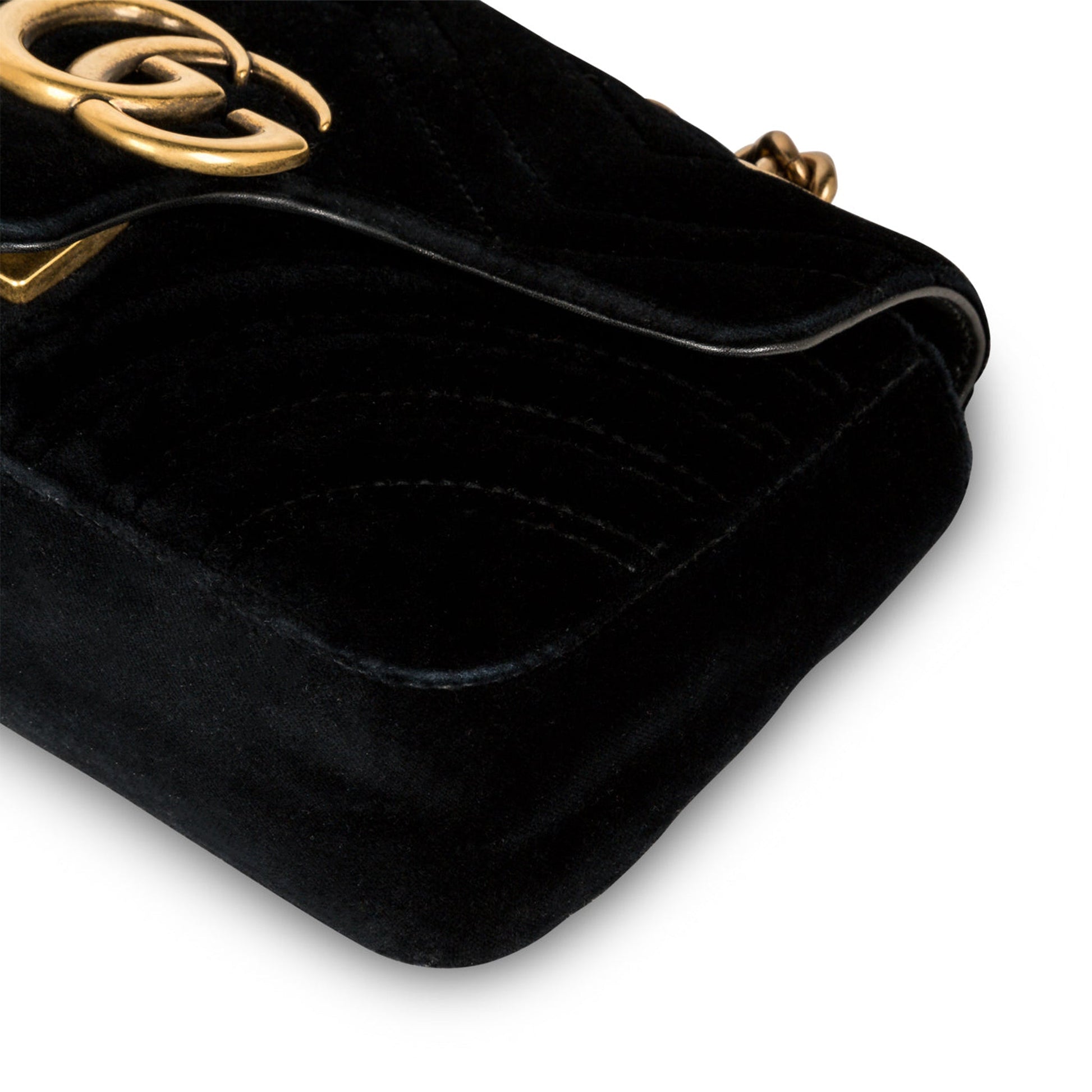 Gucci GG Marmont Velvet Black Small Shoulder Bag