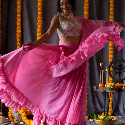 Gulabi aasman (Without Blouse)
