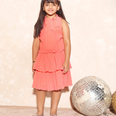 Peach western party wear dress-Peach-38