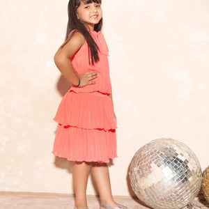 Peach western party wear dress-Peach-38
