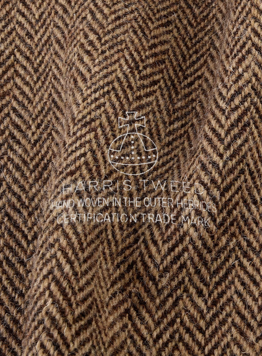 Harris Tweed Irish Brown Herringbone Newsboy Cap