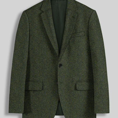 Harris Tweed Forest Green Herringbone Jacket