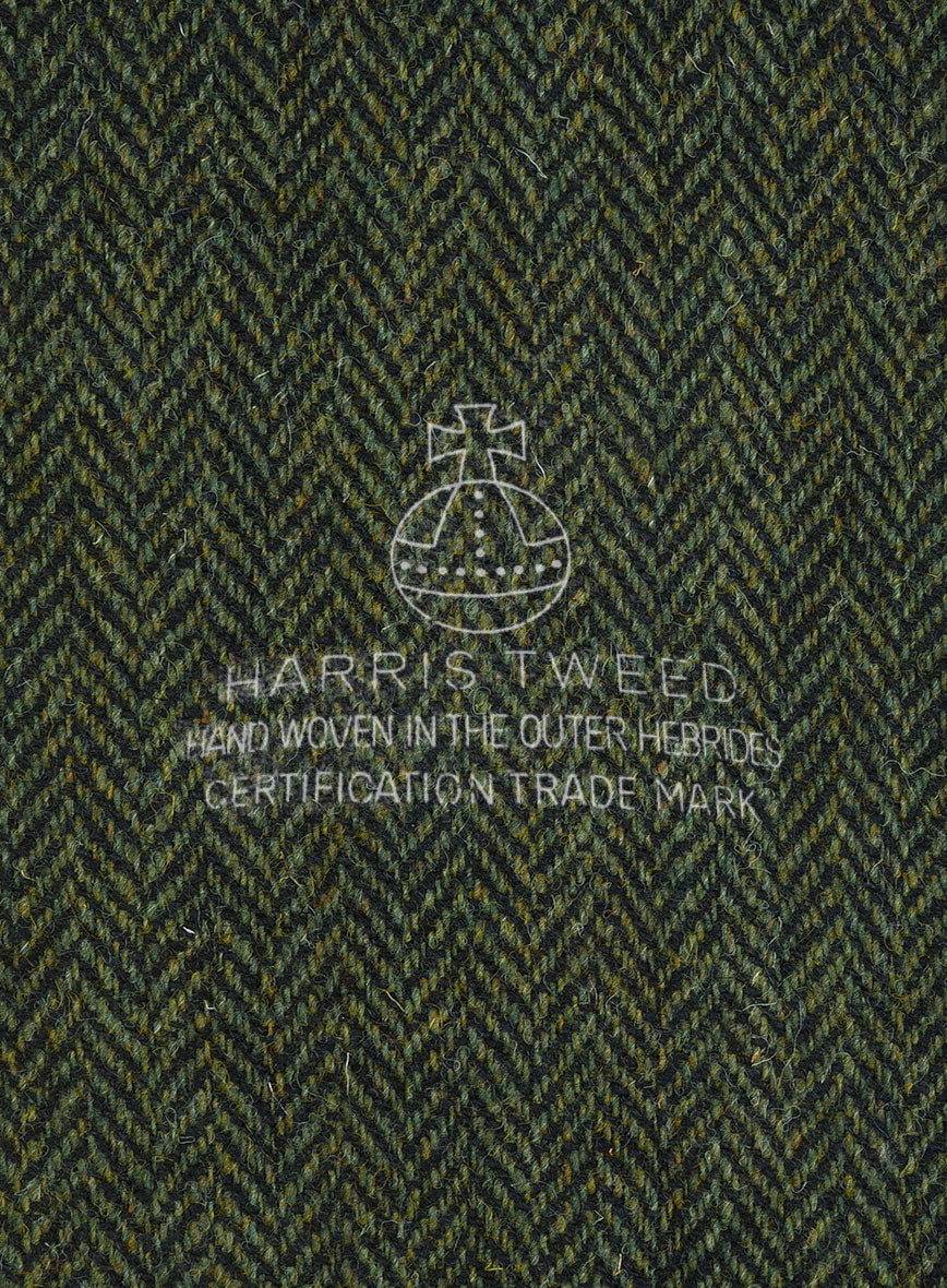 Harris Tweed Forest Green Herringbone Pants