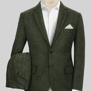 Harris Tweed Forest Green Herringbone Suit