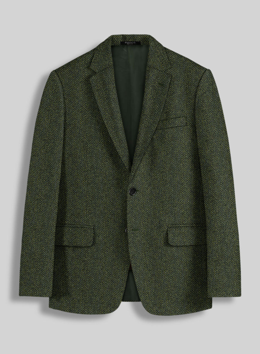 Harris Tweed Forest Green Herringbone Suit