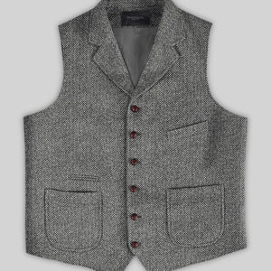 Harris Tweed Gray Chevron Hunting Vest