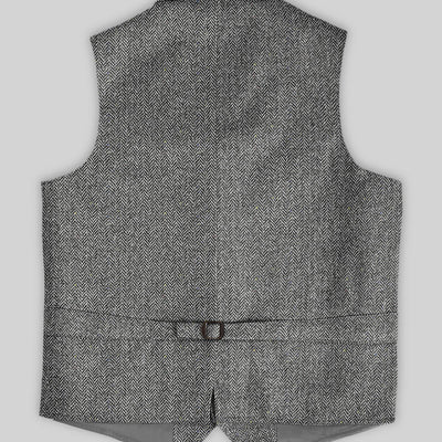 Harris Tweed Gray Chevron Hunting Vest