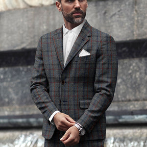 Harris Tweed Ice Blue Check Suit
