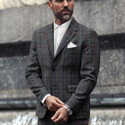 Harris Tweed Ice Blue Check Suit