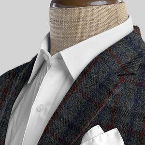 Harris Tweed Ice Blue Check Suit