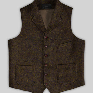 Harris Tweed Melange Dark Brown Hunting Vest