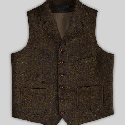 Harris Tweed Melange Dark Brown Hunting Vest