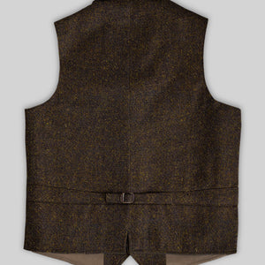 Harris Tweed Melange Dark Brown Hunting Vest
