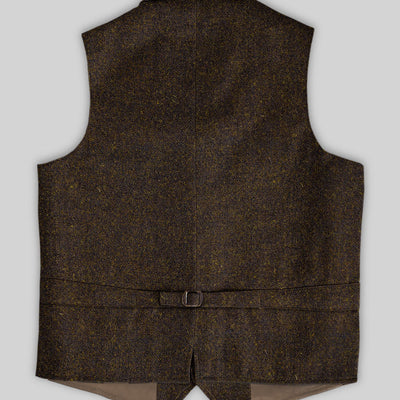 Harris Tweed Melange Dark Brown Hunting Vest