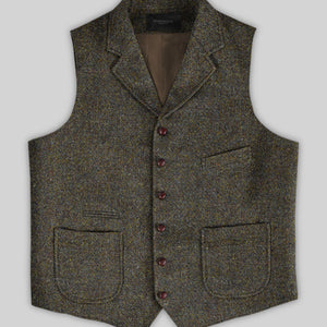 Harris Tweed Melange Green Hunting Vest