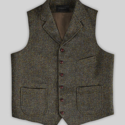 Harris Tweed Melange Green Hunting Vest