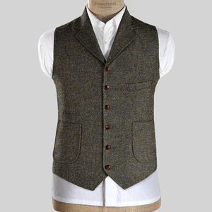 Harris Tweed Melange Green Hunting Vest
