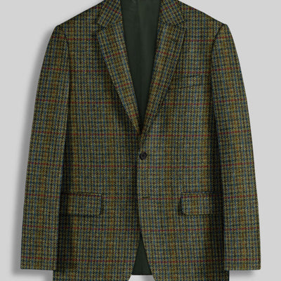 Harris Tweed Moss Green Houndstooth Jacket