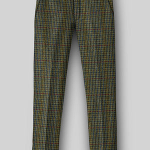 Harris Tweed Moss Green Houndstooth Pants