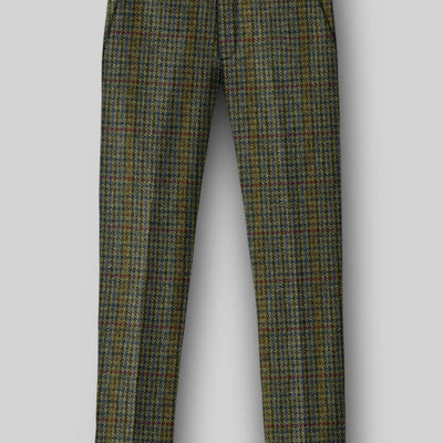 Harris Tweed Moss Green Houndstooth Pants