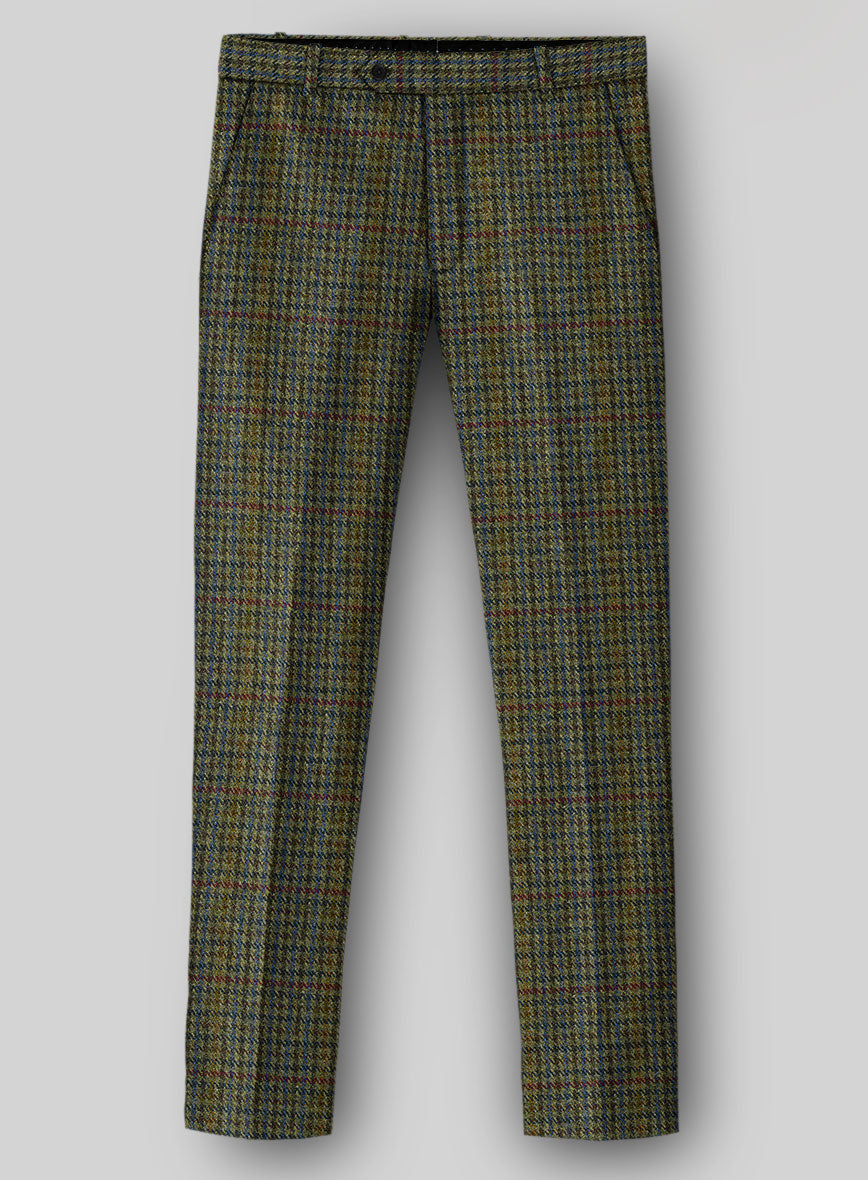 Harris Tweed Moss Green Houndstooth Pants