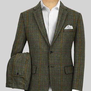 Harris Tweed Moss Green Houndstooth Suit
