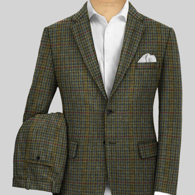Harris Tweed Moss Green Houndstooth Suit