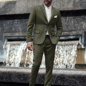 Harris Tweed Moss Green Houndstooth Suit