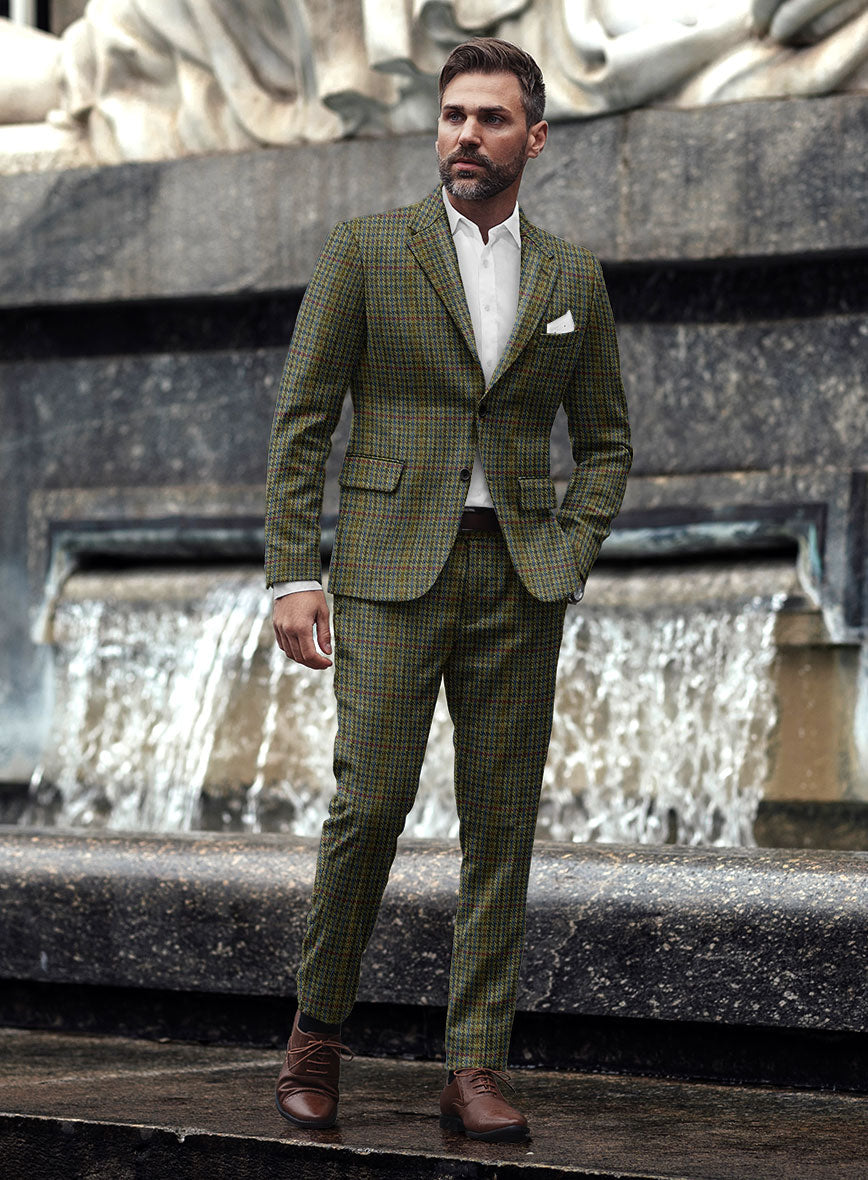Harris Tweed Moss Green Houndstooth Suit